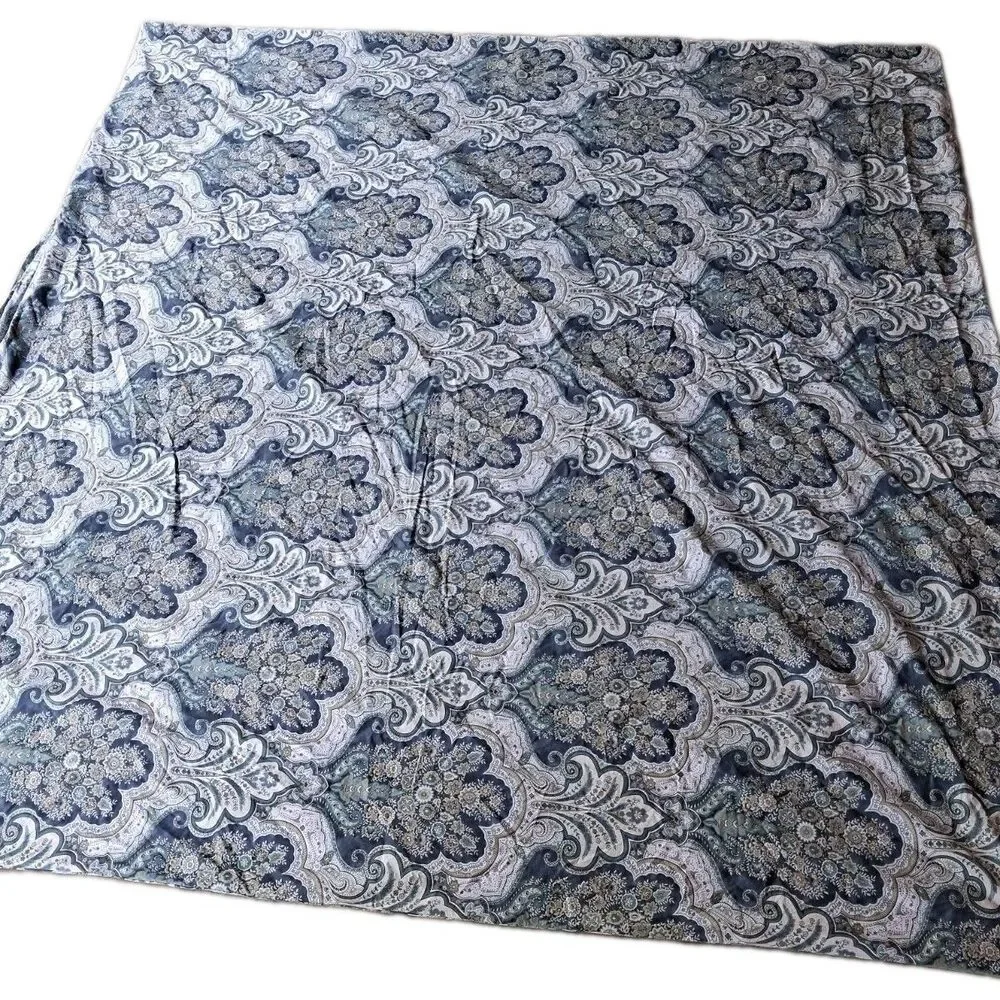 Pottery Barn Jordana Blue Paisley 100% Cotton  Duvet Cover Queen
